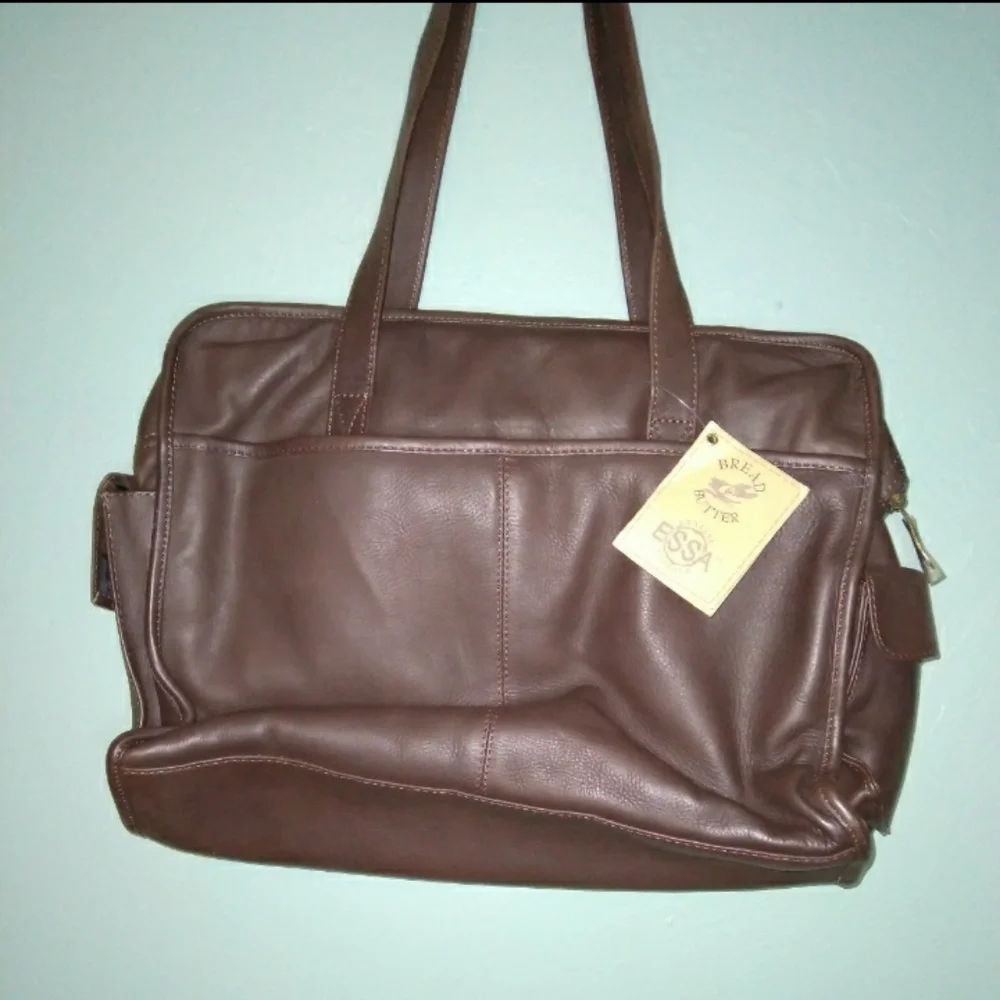 Essa Bread & Butter Leather Work Bag Unisex Brown